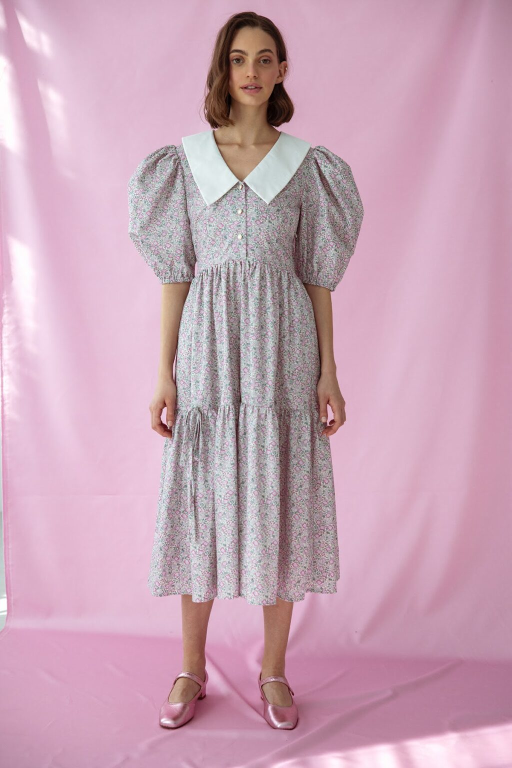 SUKIENKA MIDI W KWIATY FLORAL KISS